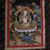 A beautiful tangka painted on textile in  mineral and golden paints with Vajrasattva image